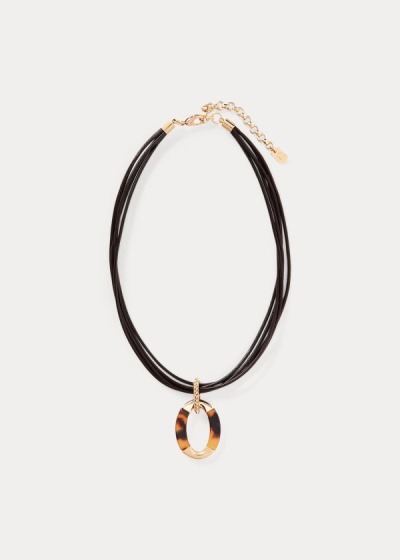 Collares Ralph Lauren Mujer Dorados - Tortoiseshell Pendant - DBNQL6875